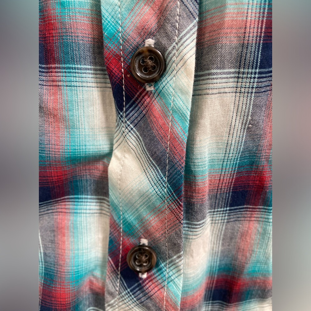 🫐3/$40🫐 NWT GAP Plaid, long-sleeve, 100% lightweight cotton shirt - Picture 10 of 17